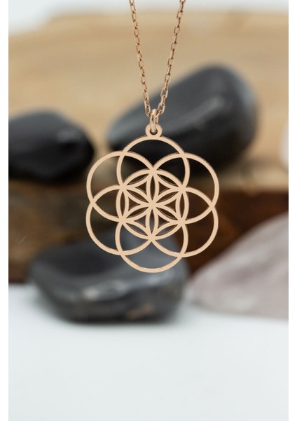 Kadın 925 Ayar Gümüş Yaşam Tohumu Model Kolye