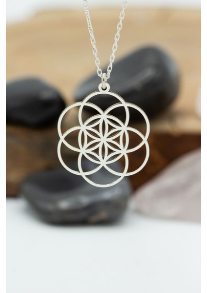 Kadın 925 Ayar Gümüş Yaşam Tohumu Model Kolye