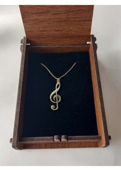 Kadın 925 Ayar Gümüş Sol Anahtarı Kolye