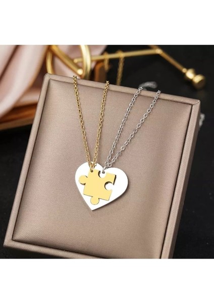 925 Ayar Gümüş Çift Birbirini Tamamlayan Yapboz Kolye fiyatları