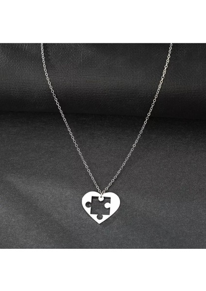 925 Ayar Gümüş Çift Birbirini Tamamlayan Yapboz Kolye fırsatları