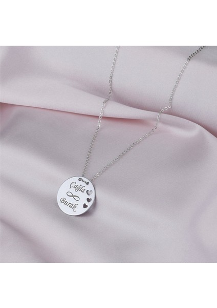 Kadın 925 Ayar Gümüş Isimli Kalpli Plaka Kolye fiyatları