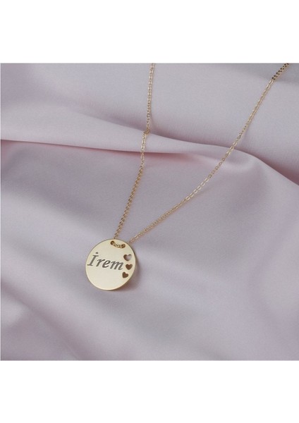 Kadın 925 Ayar Gümüş Altın Kaplama Isimli Kalpli Plaka Kolye modelleri