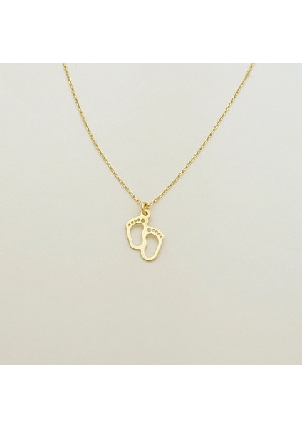 Kadın 925 Ayar Gümüş Bebek Ayağı Kolye