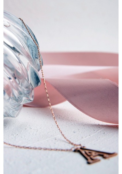 Unisex 925 Ayar Gümüş Rose Kaplama Harfli Kolye fiyatları