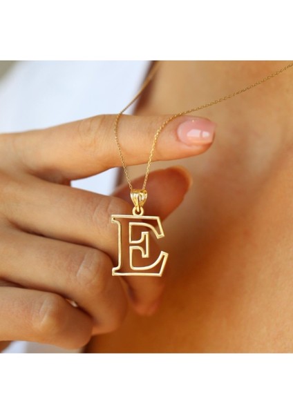 Unisex 925 Ayar Gümüş Kişiye Özel Harfli Kolye