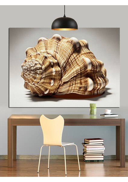 Büyük Deniz Kabuğu Yakından Çekim Dekoratif Kanvas - Mdf Ahşap Tablo