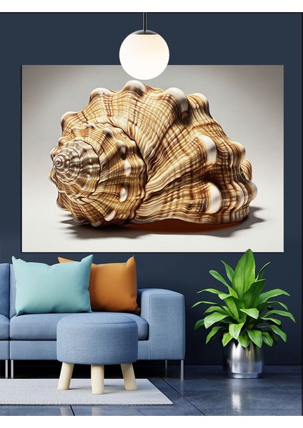 Büyük Deniz Kabuğu Yakından Çekim Dekoratif Kanvas - Mdf Ahşap Tablo fiyatları