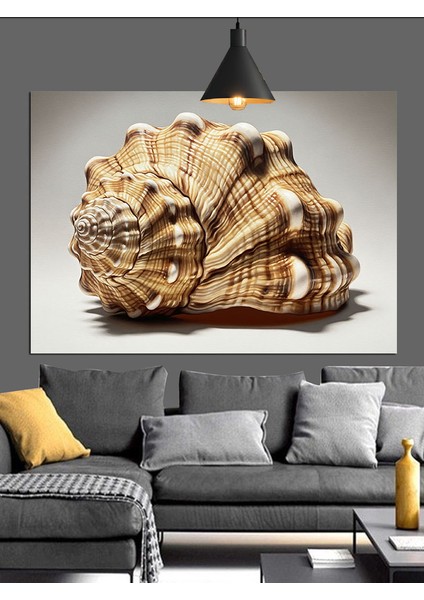 Büyük Deniz Kabuğu Yakından Çekim Dekoratif Kanvas - Mdf Ahşap Tablo fırsatları