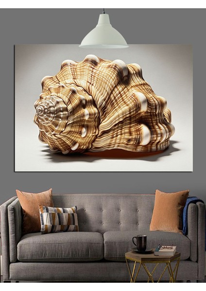 Büyük Deniz Kabuğu Yakından Çekim Dekoratif Kanvas - Mdf Ahşap Tablo indirimleri