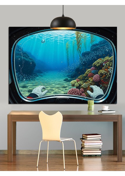 Deniz Altını Keşif Dekoratif Kanvas - Mdf Ahşap Tablo