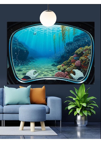 Deniz Altını Keşif Dekoratif Kanvas - Mdf Ahşap Tablo fiyatları