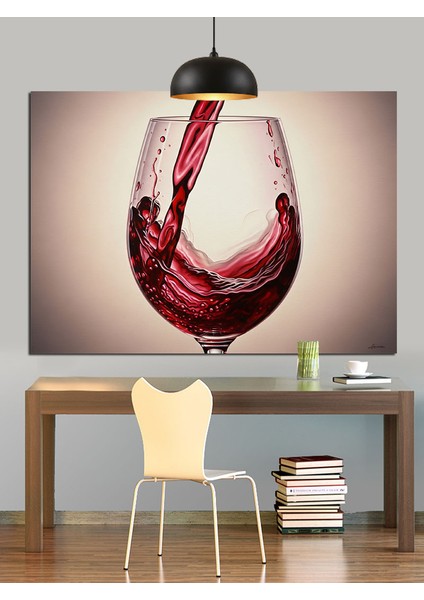 Kırmızı Şarap Kadehi Damla Dekoratif Kanvas - Mdf Ahşap Tablo modelleri