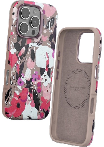 iPhone 16 Pro Max Flower Series Magsafe Kapak - PEMBE-(5796) fiyatları