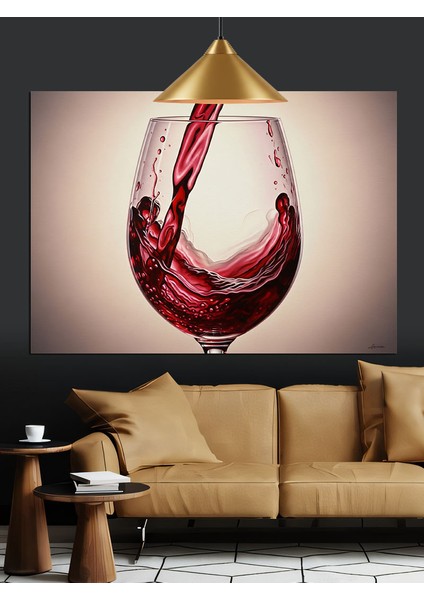 Kırmızı Şarap Kadehi Damla Dekoratif Kanvas - Mdf Ahşap Tablo indirimleri
