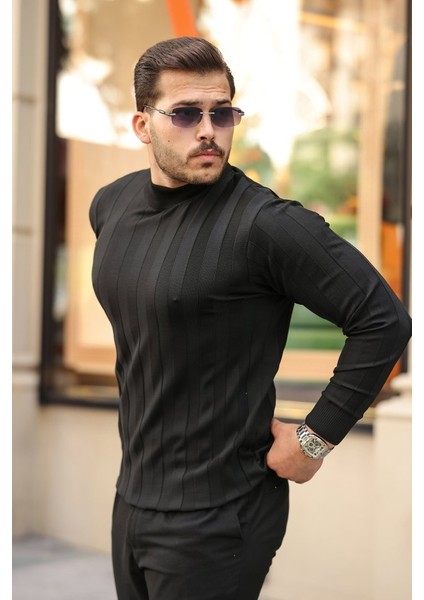 Erkek Yarım Balıkçı Yaka Kabartma Desenli Triko fiyatları