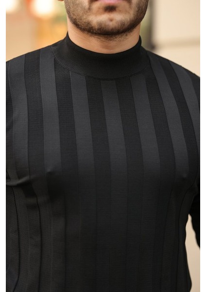 Erkek Yarım Balıkçı Yaka Kabartma Desenli Triko modelleri