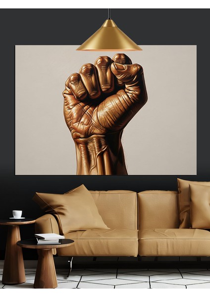 Havaya Kalkmış Yumruk Simgesi Dekoratif Kanvas - Mdf Ahşap Tablo modelleri