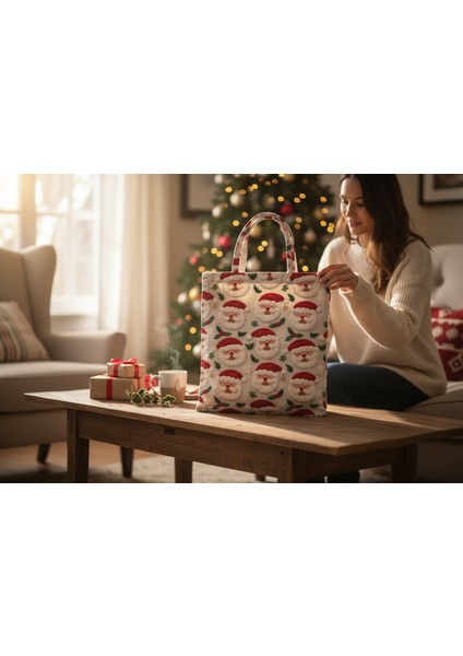 Kumaş Yeni Yıl Çantası, Bez Çanta, Hediye Poşeti, Noel Baba Çanta indirimleri