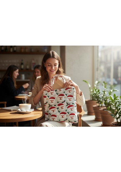 Kumaş Yeni Yıl Çantası, Bez Çanta, Hediye Poşeti, Noel Baba Çanta