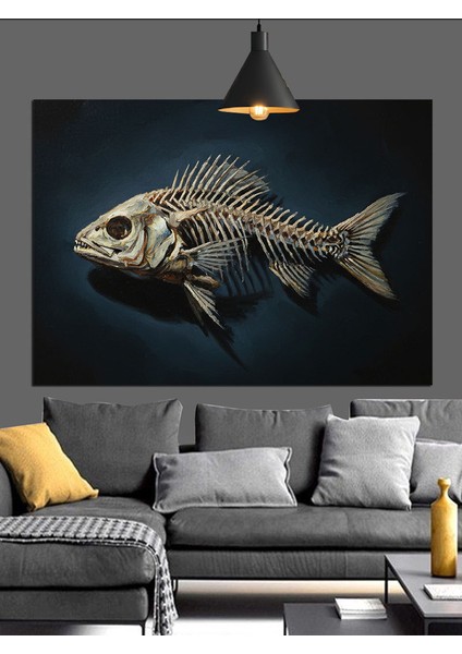 Balık Iskelet Dekoratif Kanvas - Mdf Ahşap Tablo modelleri