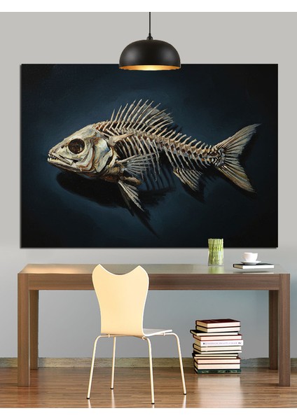 Balık Iskelet Dekoratif Kanvas - Mdf Ahşap Tablo indirimleri