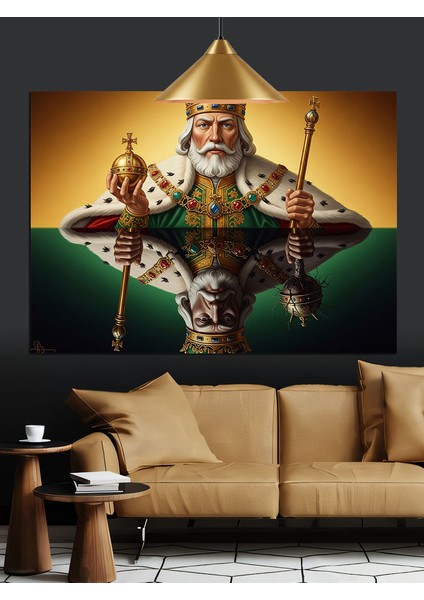 Kral ve Asası Dekoratif Kanvas - Mdf Ahşap Tablo modelleri