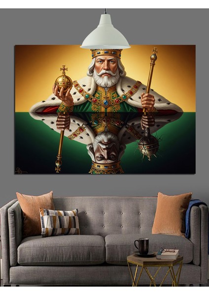 Kral ve Asası Dekoratif Kanvas - Mdf Ahşap Tablo indirimleri