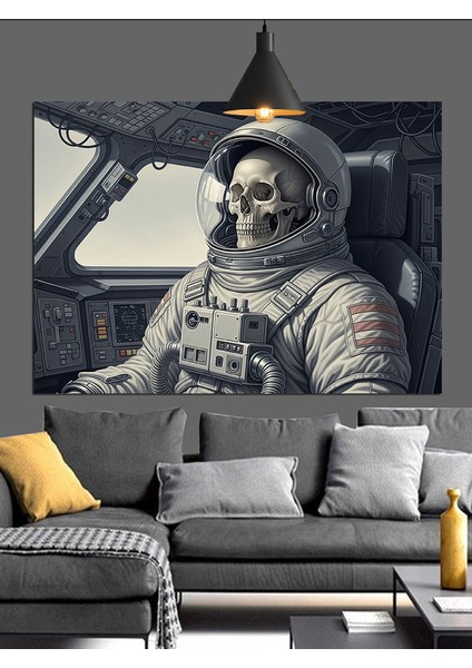 Uzay Giysisi Astronot Araç Dekoratif Kanvas - Mdf Ahşap Tablo