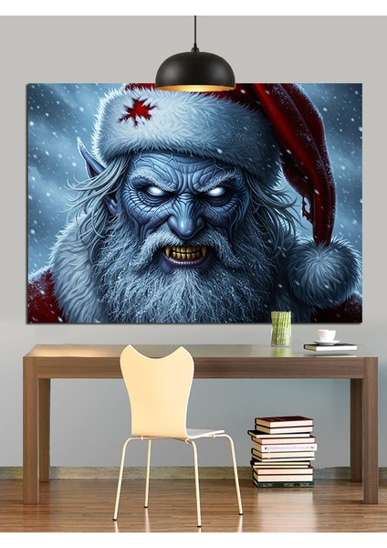Kötü Noel Baba Karanlık Figür Dekoratif Kanvas - Mdf Ahşap Tablo