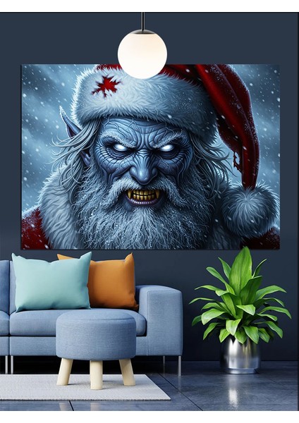 Kötü Noel Baba Karanlık Figür Dekoratif Kanvas - Mdf Ahşap Tablo fiyatları