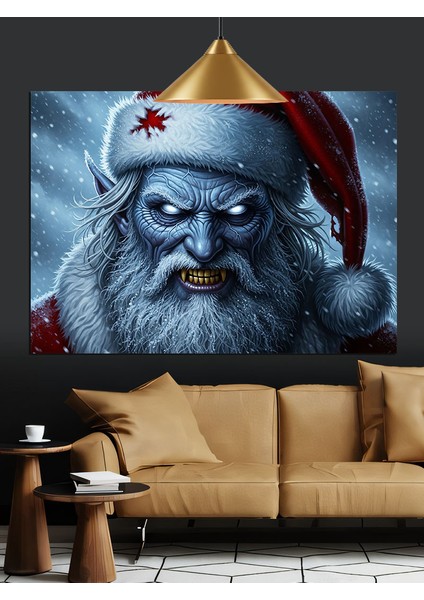 Kötü Noel Baba Karanlık Figür Dekoratif Kanvas - Mdf Ahşap Tablo modelleri