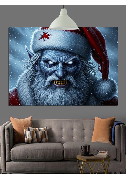 Kötü Noel Baba Karanlık Figür Dekoratif Kanvas - Mdf Ahşap Tablo indirimleri