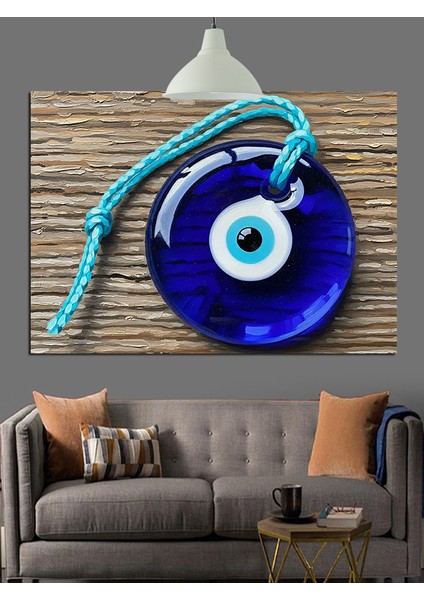 Nazar Boncuğu Mavi Göz Dekoratif Kanvas - Mdf Ahşap Tablo fiyatları