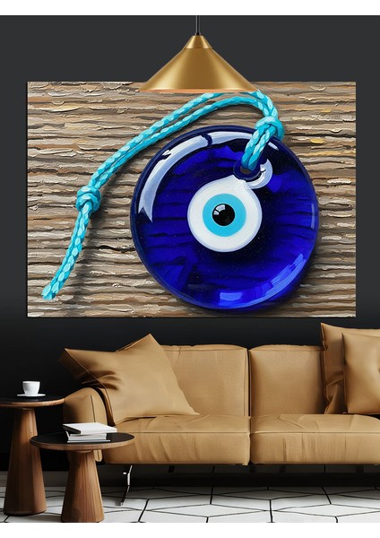 Nazar Boncuğu Mavi Göz Dekoratif Kanvas - Mdf Ahşap Tablo indirimleri