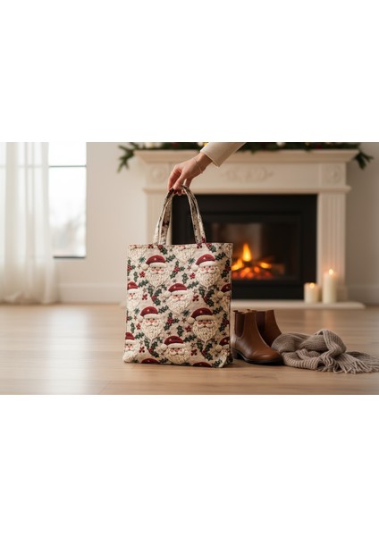 Kumaş Yeni Yıl Çantası, Bez Çanta, Hediye Poşeti, Noel Baba Çanta modelleri