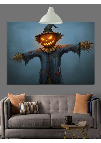 Korkuluk Cadılar Bayramı Teması Dekoratif Kanvas - Mdf Ahşap Tablo fiyatları