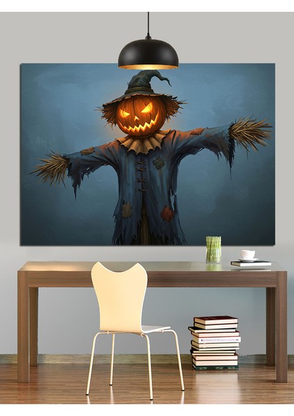 Korkuluk Cadılar Bayramı Teması Dekoratif Kanvas - Mdf Ahşap Tablo modelleri