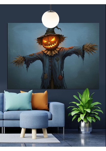 Korkuluk Cadılar Bayramı Teması Dekoratif Kanvas - Mdf Ahşap Tablo fırsatları