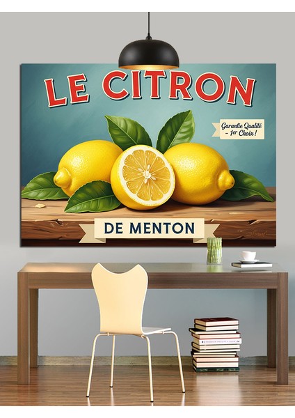 Limon Reklamı Retro Afiş Dekoratif Kanvas - Mdf Ahşap Tablo fiyatları