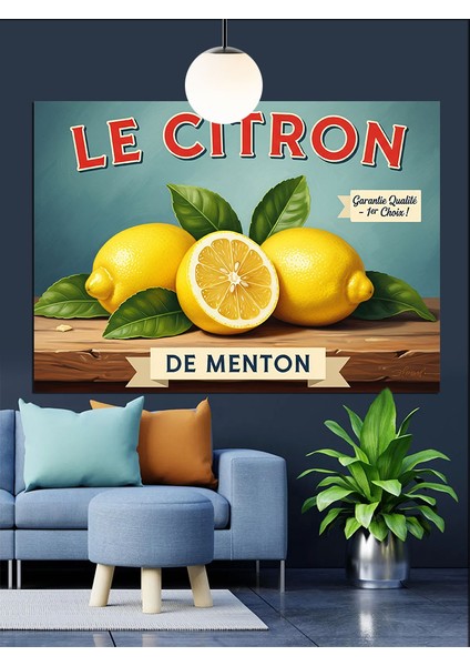 Limon Reklamı Retro Afiş Dekoratif Kanvas - Mdf Ahşap Tablo modelleri