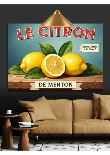 Limon Reklamı Retro Afiş Dekoratif Kanvas - Mdf Ahşap Tablo fırsatları