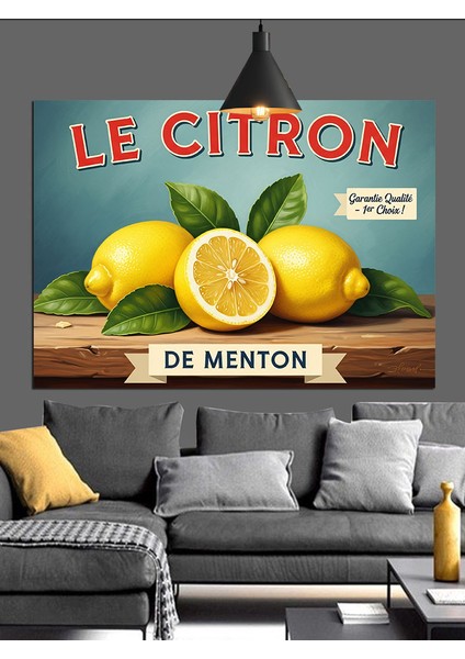 Limon Reklamı Retro Afiş Dekoratif Kanvas - Mdf Ahşap Tablo indirimleri
