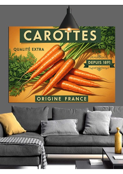 Havuç Sebze Vintage Etiket Dekoratif Kanvas - Mdf Ahşap Tablo modelleri
