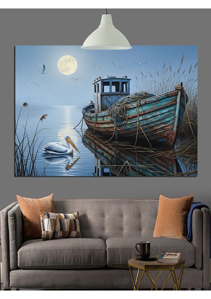 Terk Edilmiş Ahşap Gemi Enkazı Dekoratif Kanvas - Mdf Ahşap Tablo fiyatları