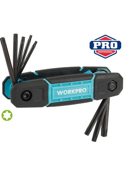 WP222030 8 Parça Cr-V Çakı Tipi Torx Profesyonel Allen Anahtar Takımı