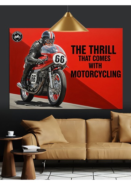 Motosiklet Yarışı Hız Tutkusu Dekoratif Kanvas - Mdf Ahşap Tablo fiyatları