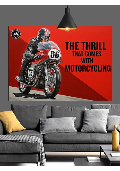 Motosiklet Yarışı Hız Tutkusu Dekoratif Kanvas - Mdf Ahşap Tablo modelleri