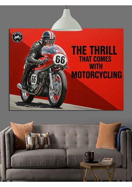 Motosiklet Yarışı Hız Tutkusu Dekoratif Kanvas - Mdf Ahşap Tablo fırsatları