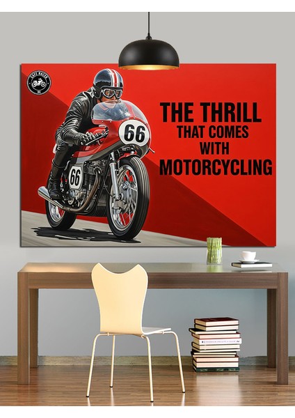 Motosiklet Yarışı Hız Tutkusu Dekoratif Kanvas - Mdf Ahşap Tablo indirimleri